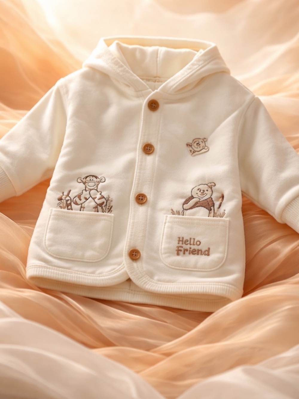 NWT Carter’s Toddler Winnie The Pooh Cream 3 Piece Set Jacket Bodysuit Pants 24M